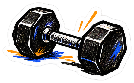Illustrated dumbbell
