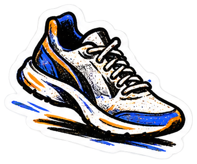 Illustrated running shoe